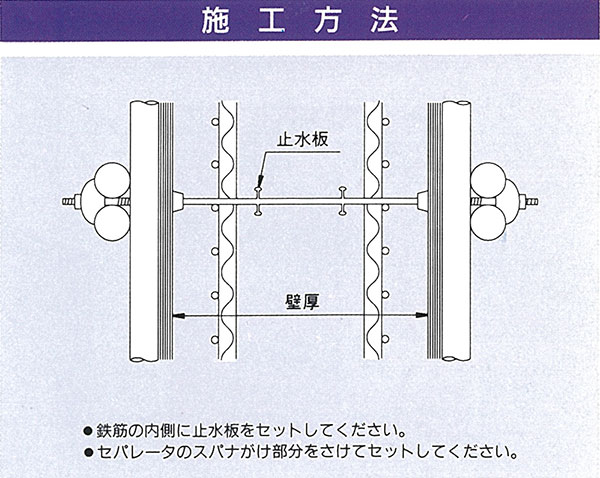 一般用止水セパ　施工方法