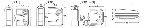 エスケーユニバSD　寸法図